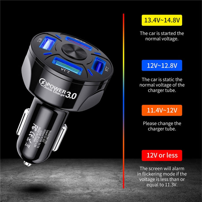 4 Point LED Car Charger